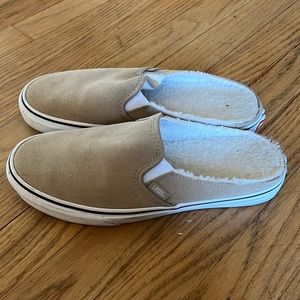 Vans slip on sneaker with fur inside, size 9, only worn a few times